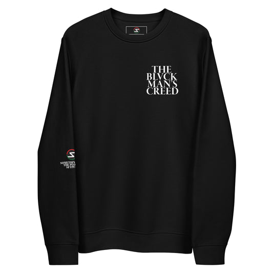 THE BLVCK MAN’S CREED (TM) PART II UNISEX ECO SWEATSHIRT